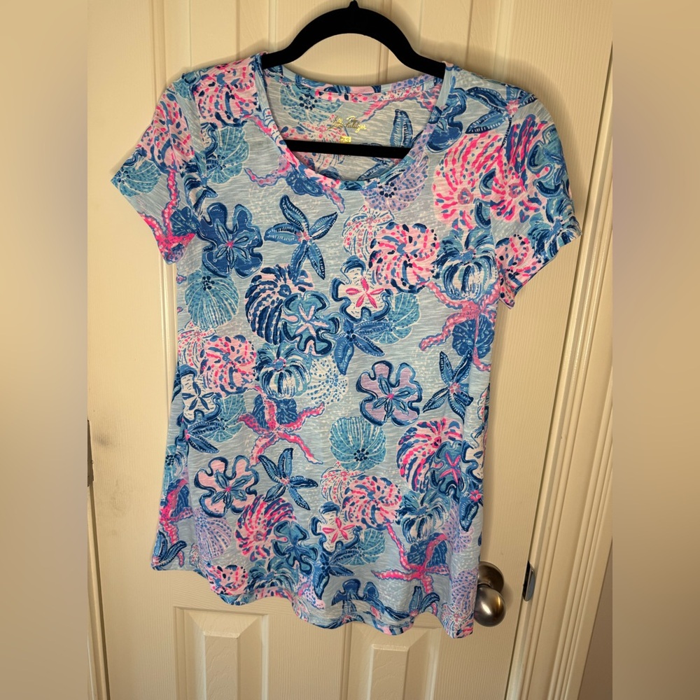 Lilly Pulitzer Multi Bahamas Beachcomber Etta Scoop neck top Size XS